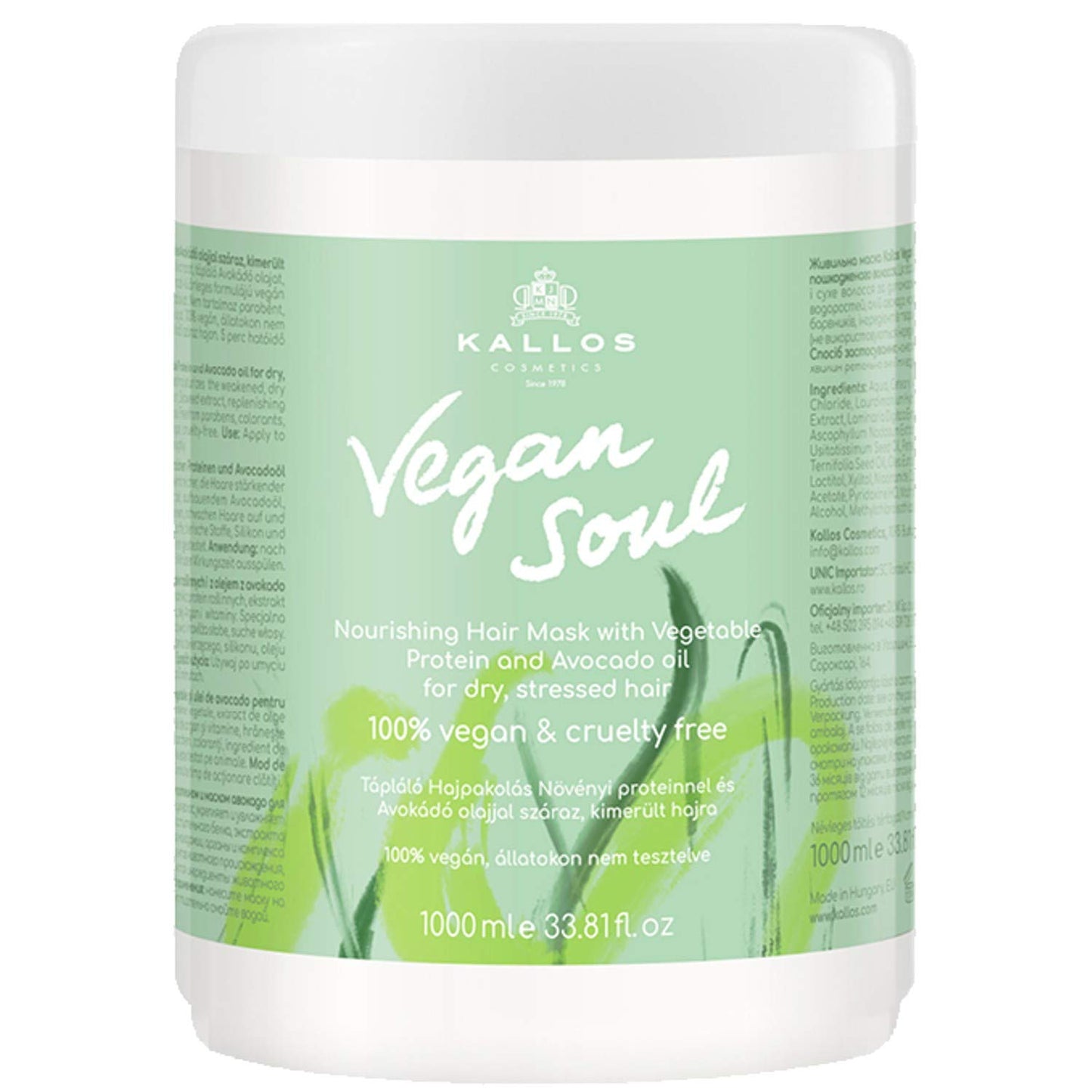 Kallos Vegan Soul Nourishing Mask 1000ml