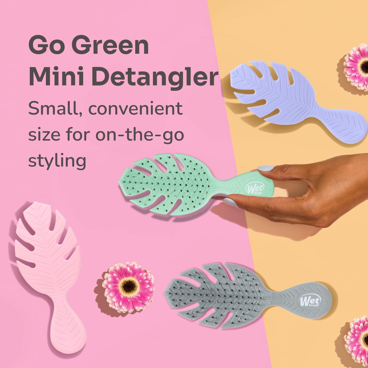 Wet Brush Mini Detangler Go Green - Pink