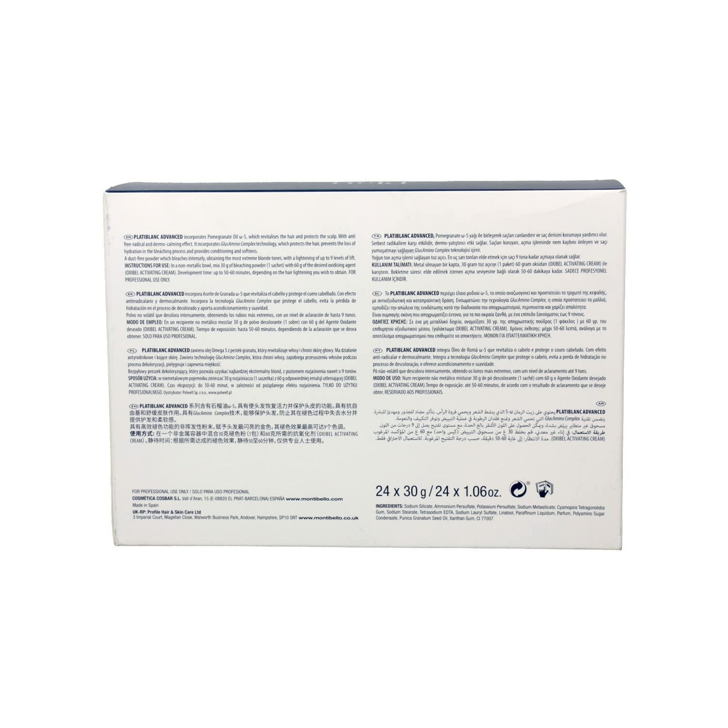 Montibello Platiblanc Advanced Extrem Blond 24x30g
