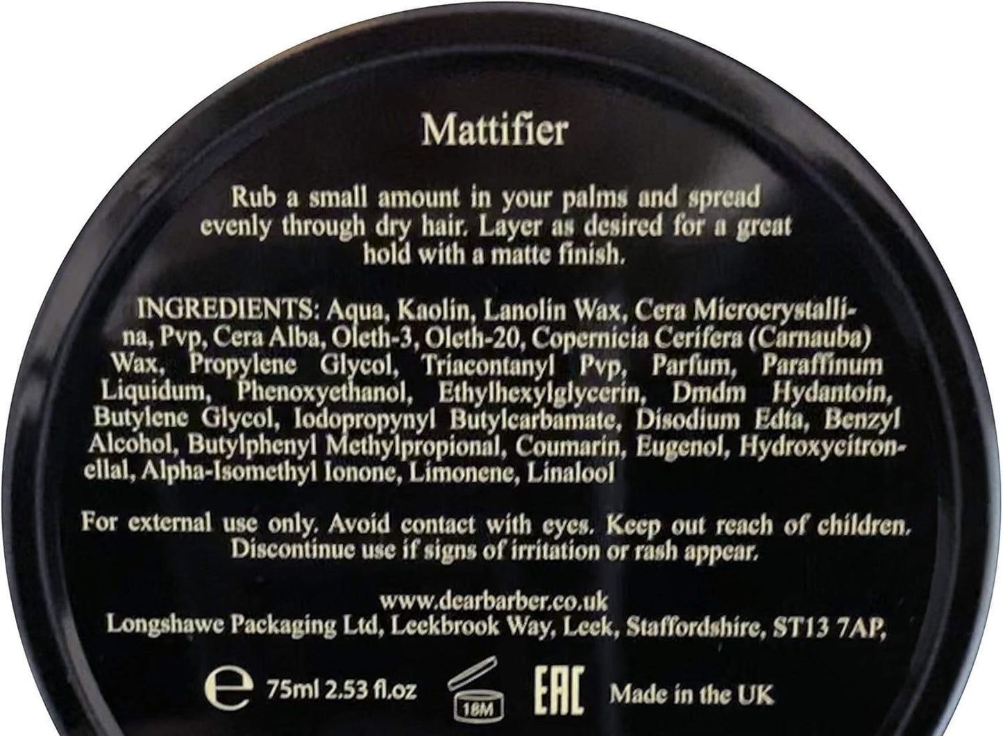Dear Barber Pasta Matująca 20 ml Mattifier