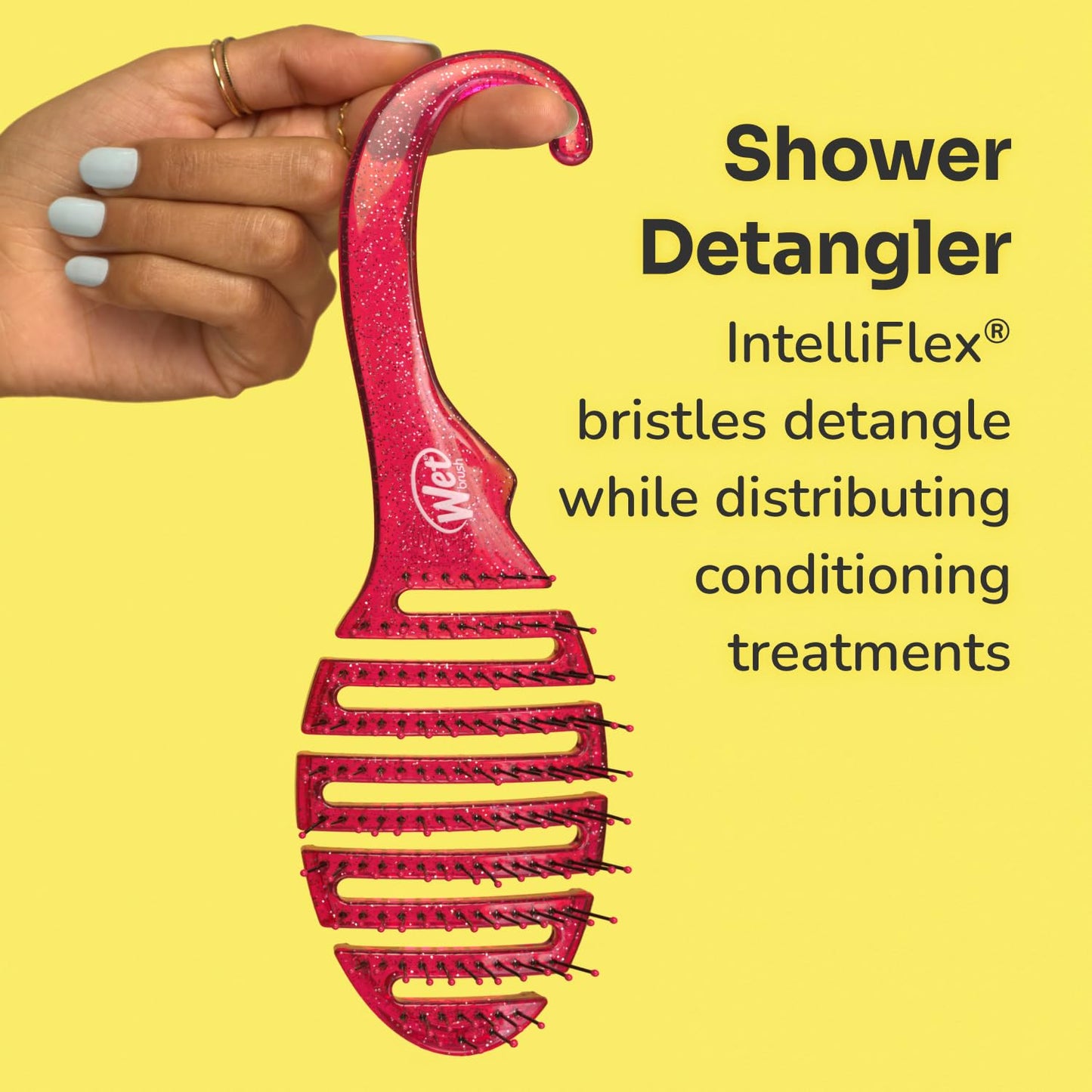 Wet Brush Shower Detangler Glitter Black