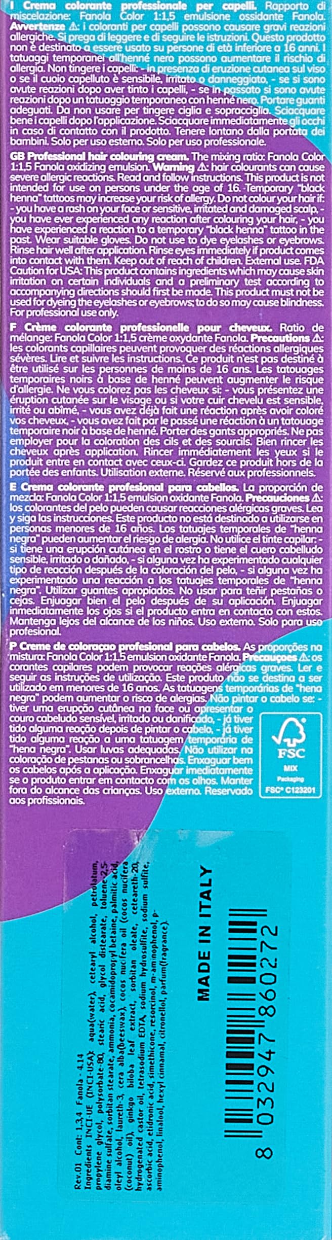 Fanola Farba 100 ml 4.14
