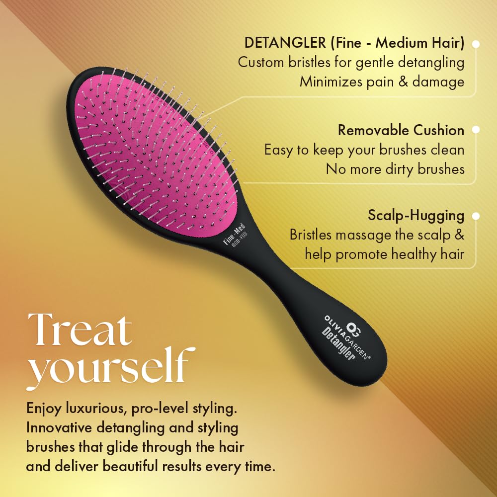 Olivia Garden 139 Detangler Black Fine-Med OGD-F08