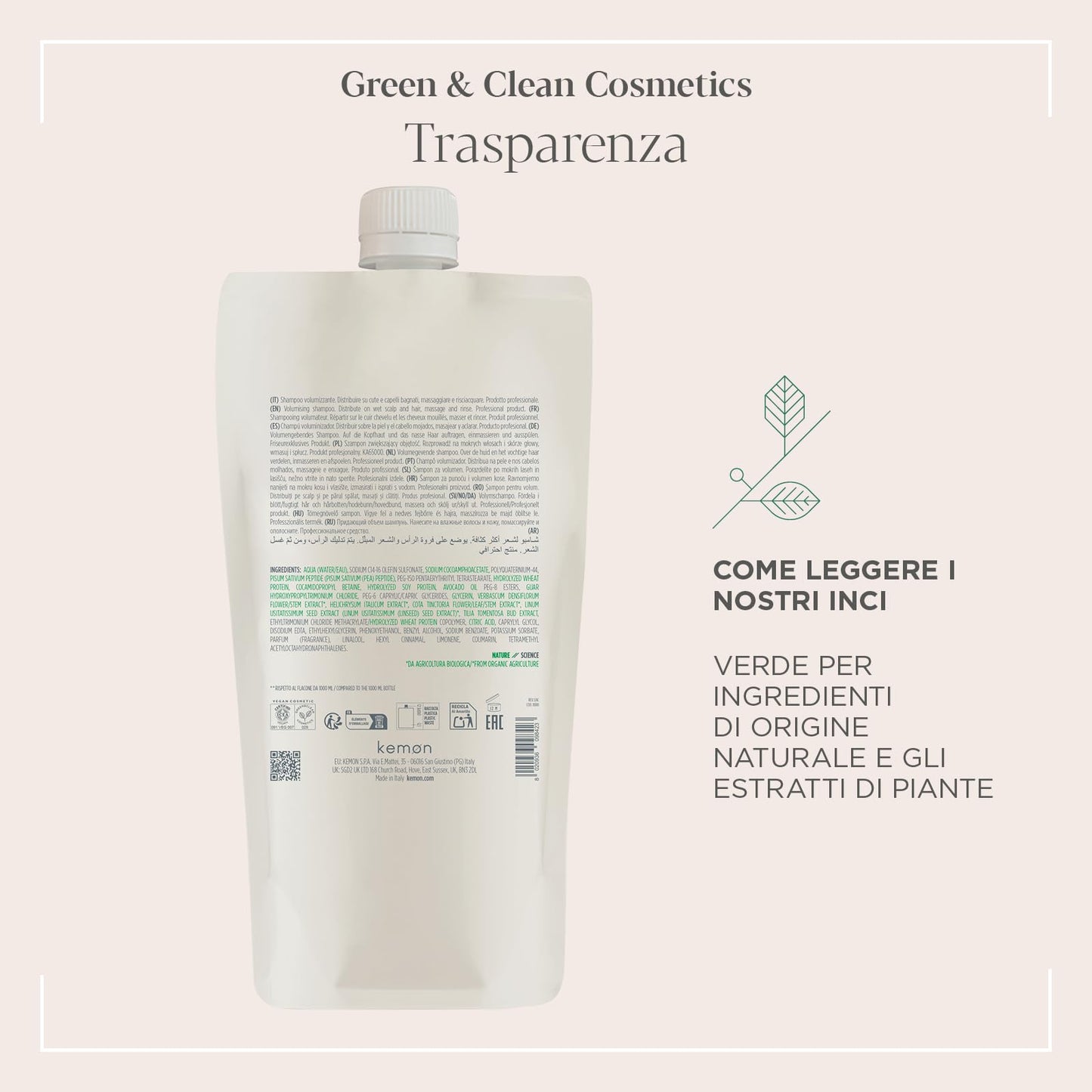 Kemon Actyva Volume e Corposita Ref Shampoo 1000ml