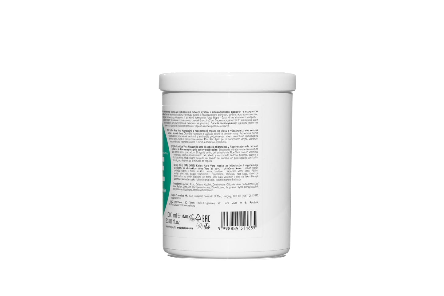 Kallos Aloe Moisture Repair Shine Mask 1000ml