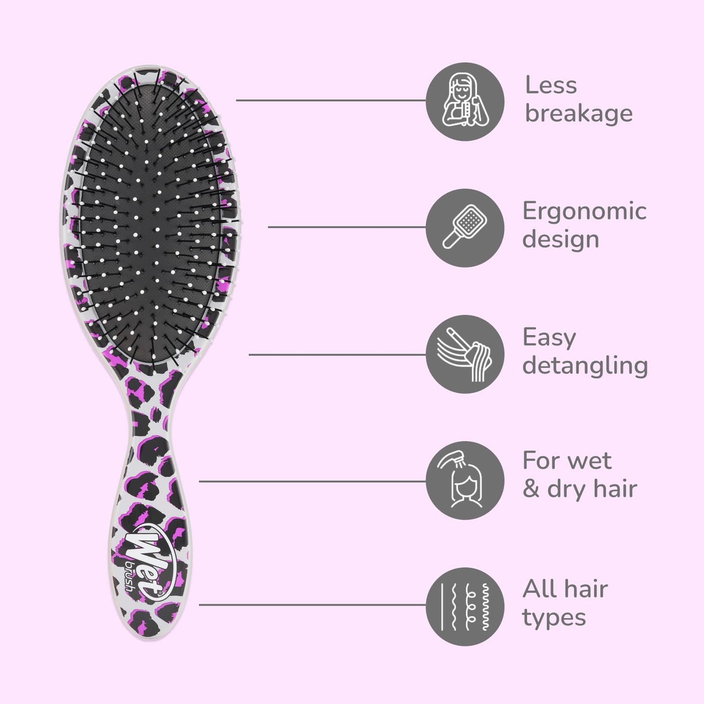 Wet Brush Original Detangler Safari Pink Leopard