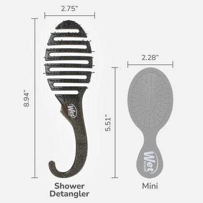 Wet Brush Shower Detangler Glitter Black