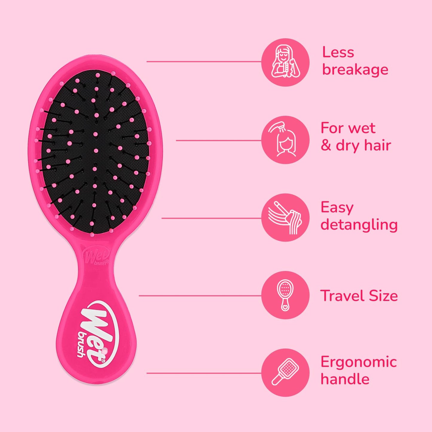 Wet Brush Mini Detangler Pink