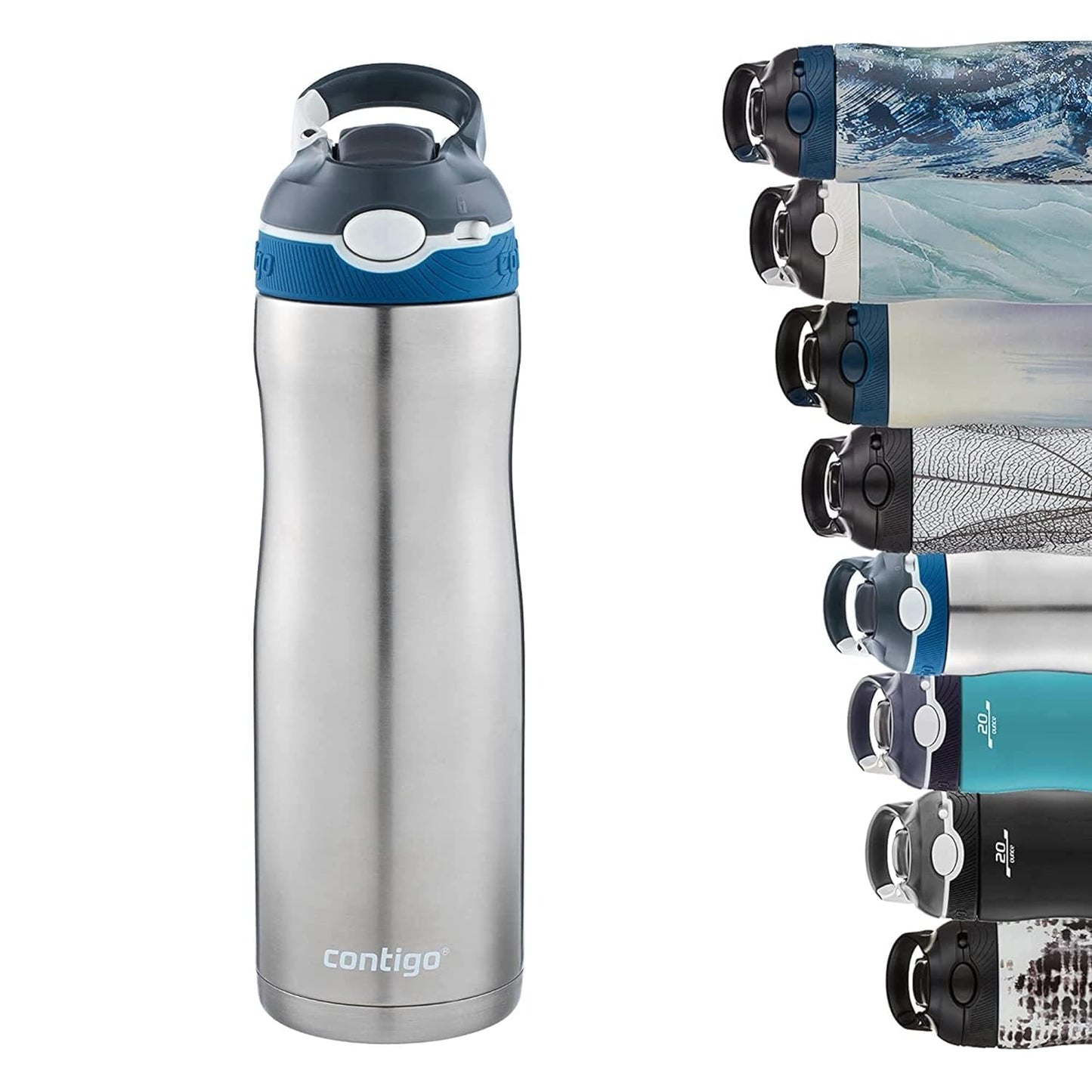 Contigo 49 Water Bottle Ashland Chill Silver 590ml