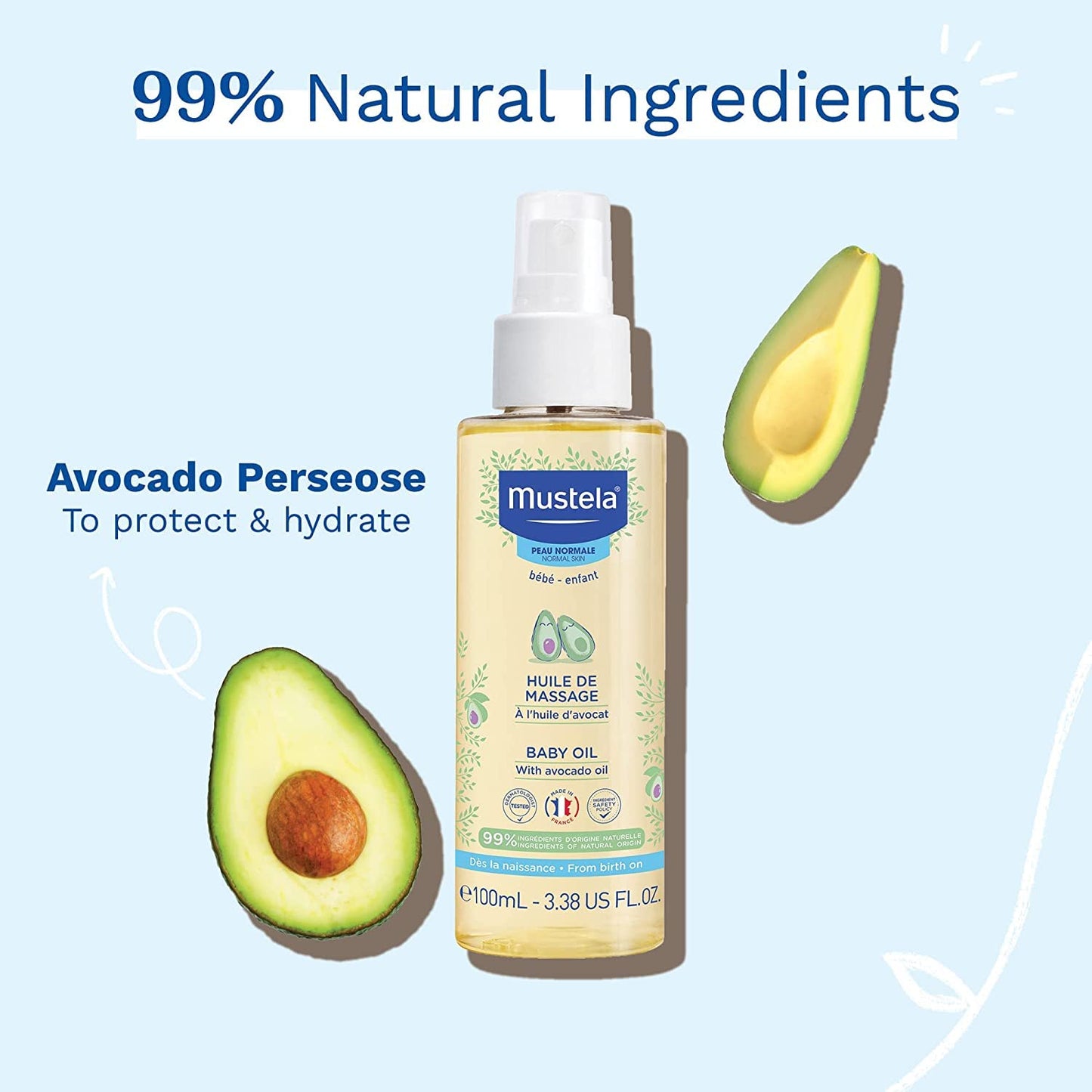 Mustela Massage Baby Oil 100ml