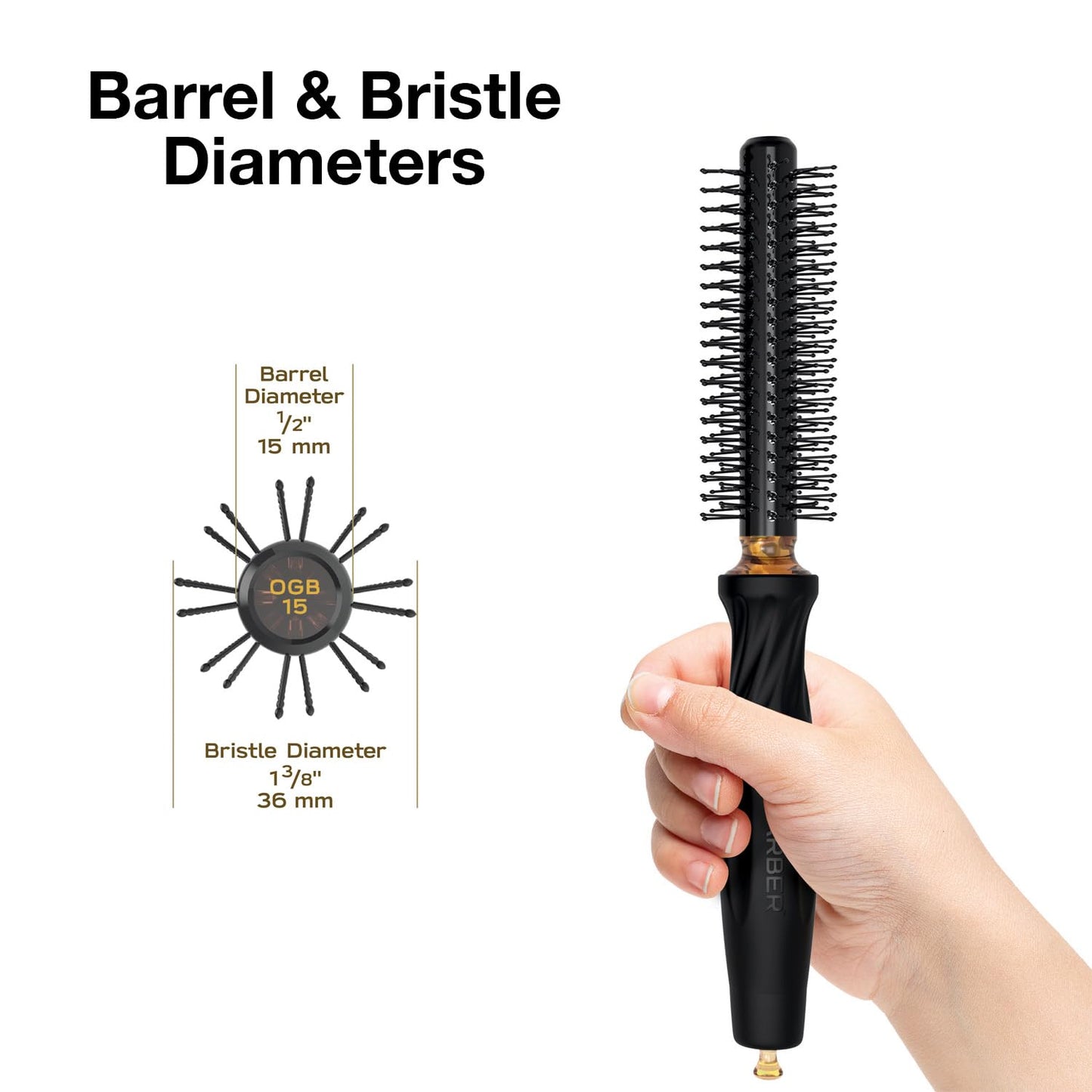 Olivia Garden 132 Barber Round Thermal OGB-15