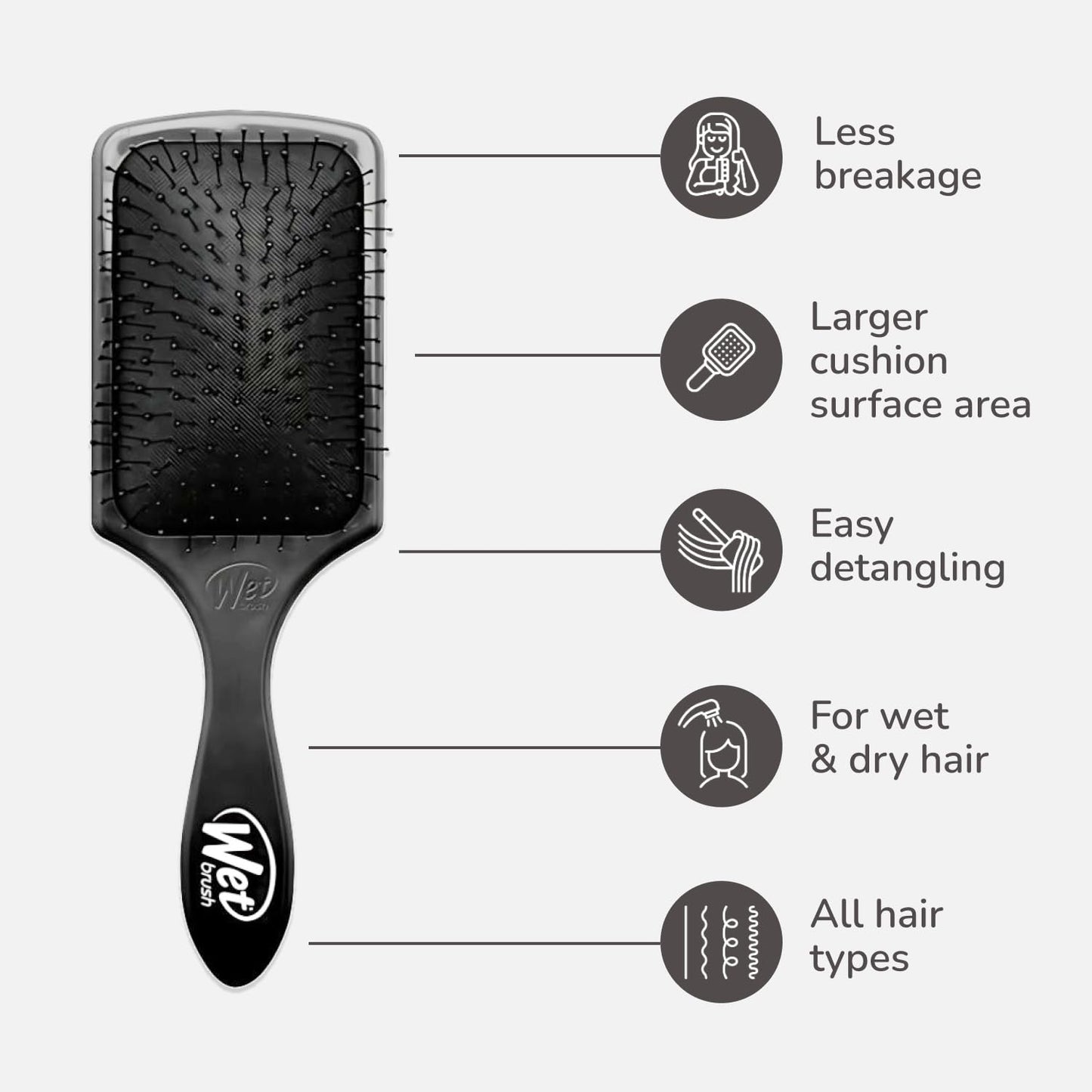 Wet Brush Paddle Detangler Black