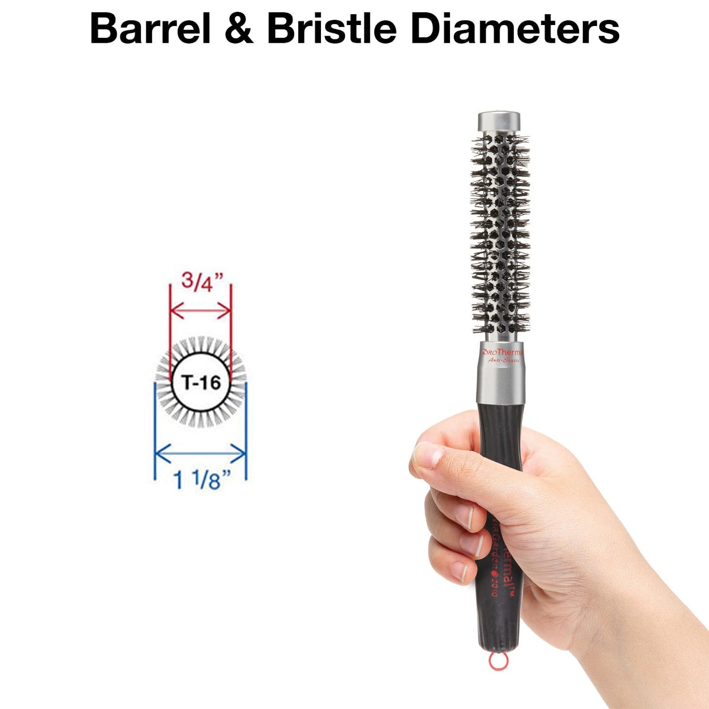 Olivia Garden 34 Pro Thermal Hairbrush T16 BLACK