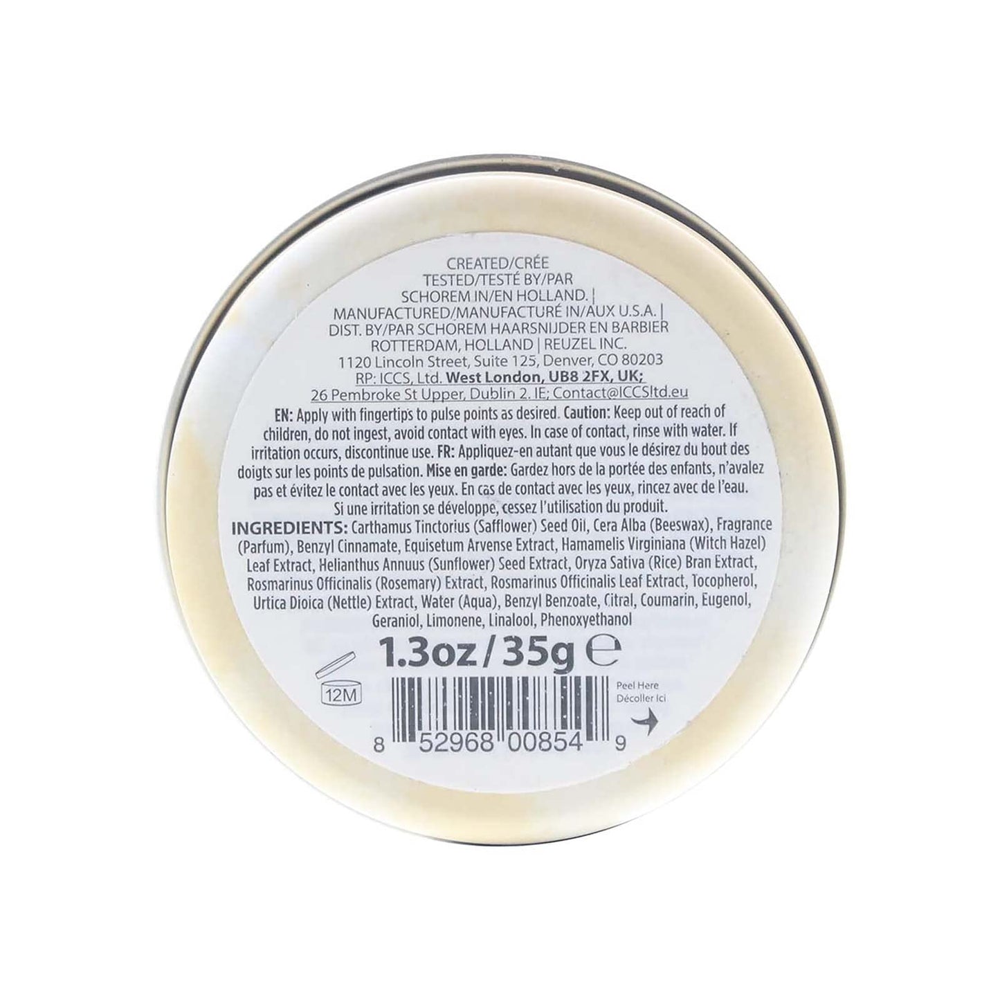 Reuzel Wood & Spice Solid Cologne Balm 35g.