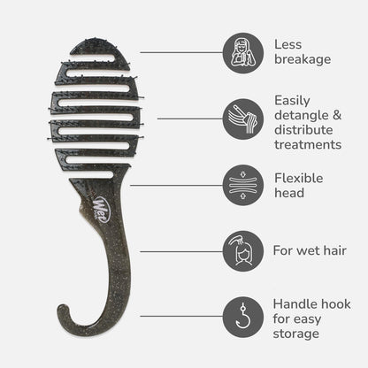 Wet Brush Shower Detangler Glitter Black