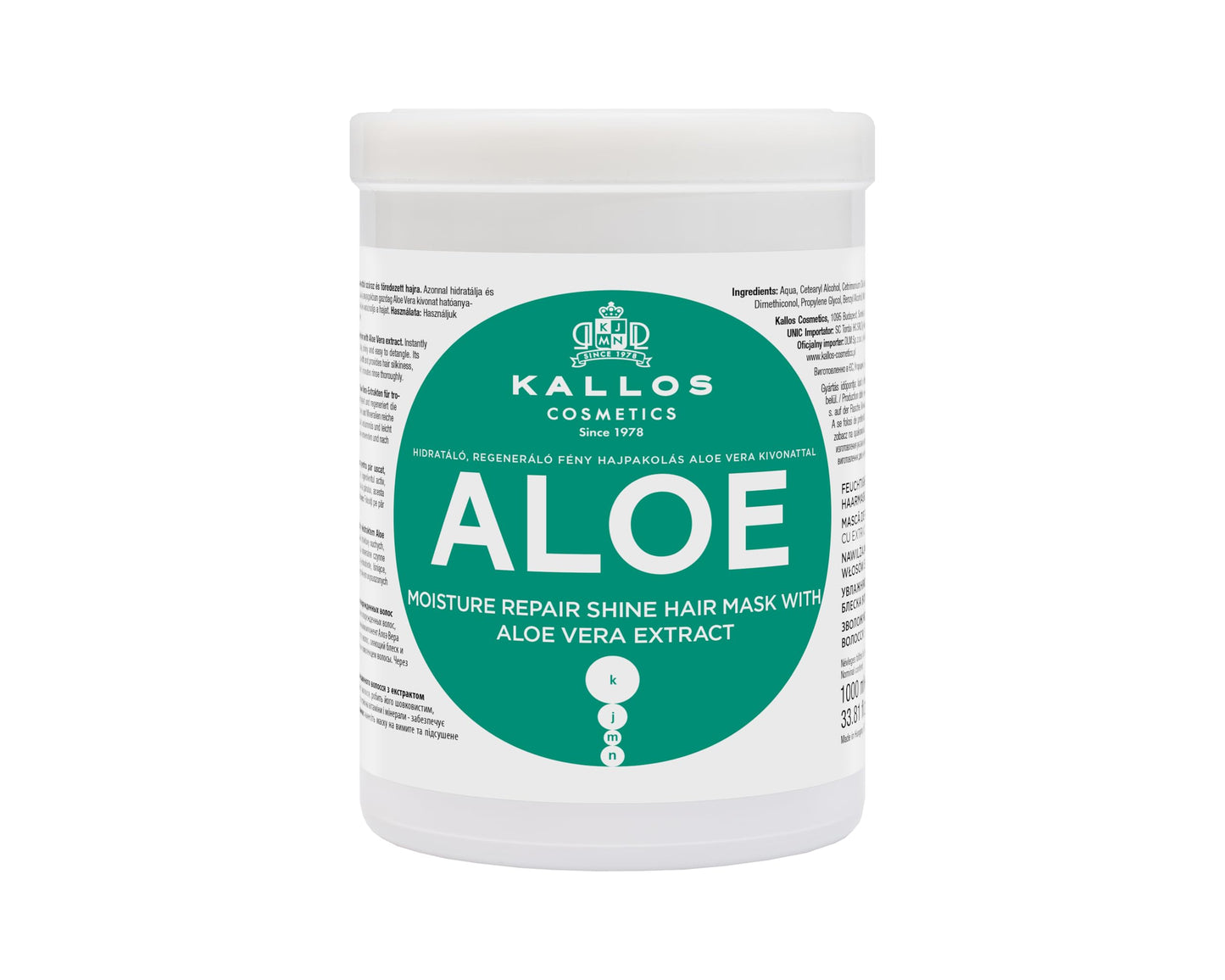 Kallos Aloe Moisture Repair Shine Mask 1000ml