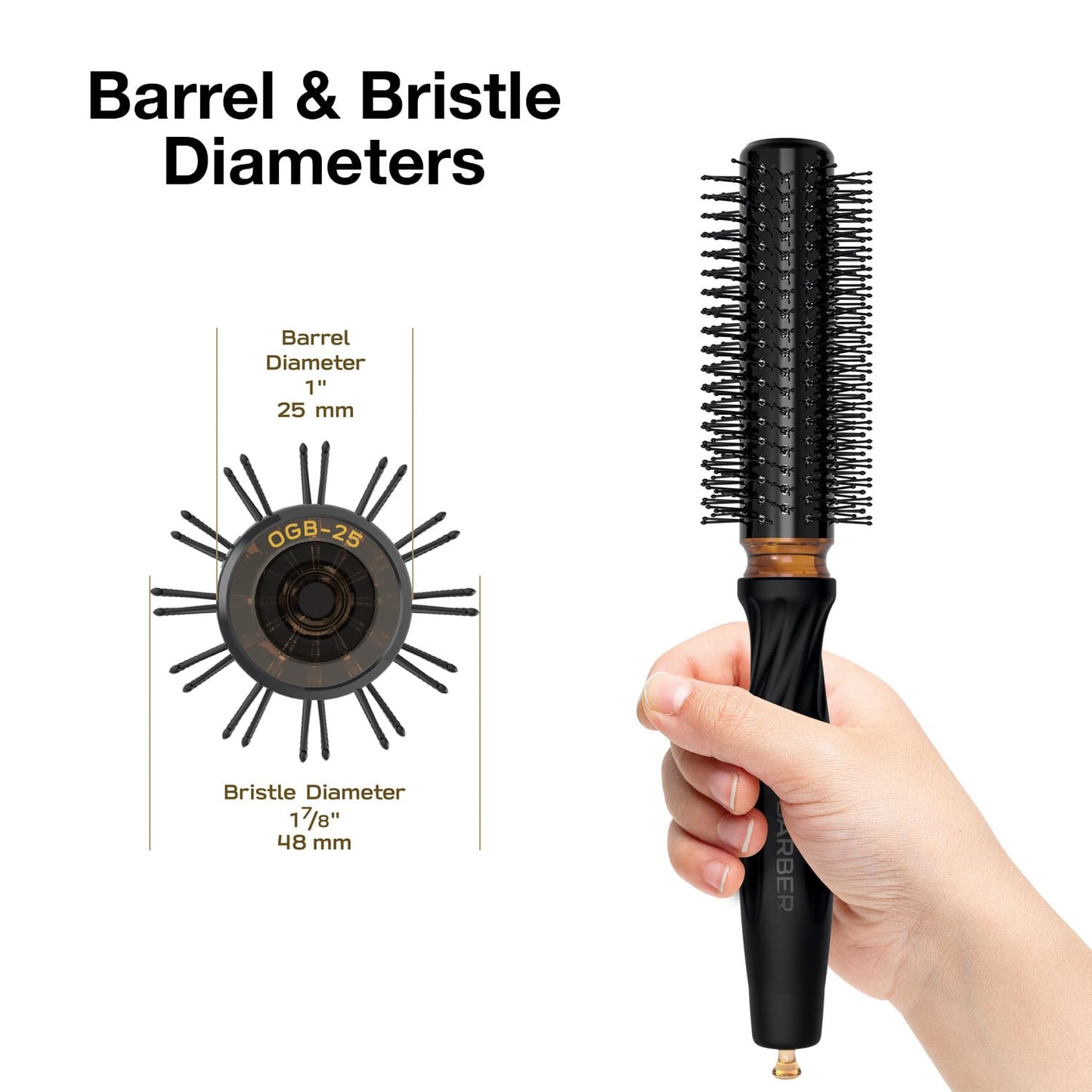 Olivia Garden 133 Barber Round Thermal OGB-25