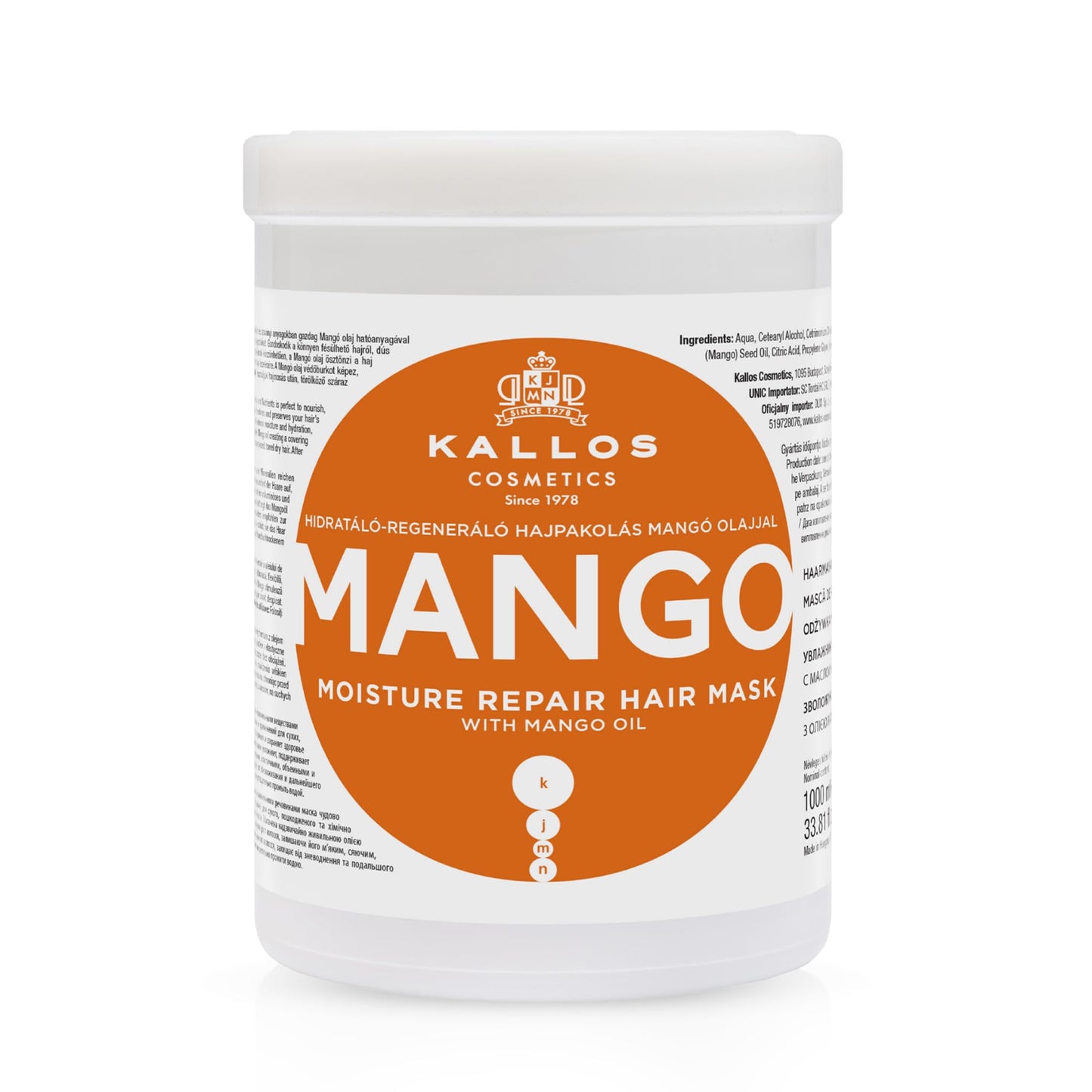 Kallos Mango Moisture Repair Mask 1000ml