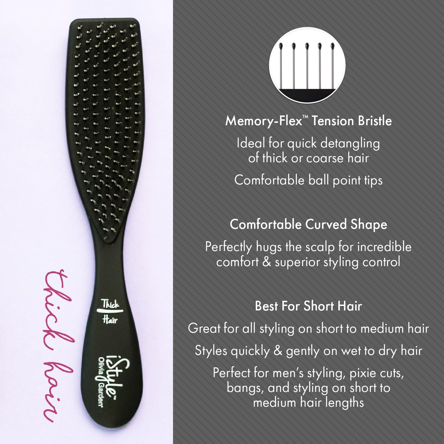 Olivia Garden 52 iStyle ForThick Hair Black ISTH