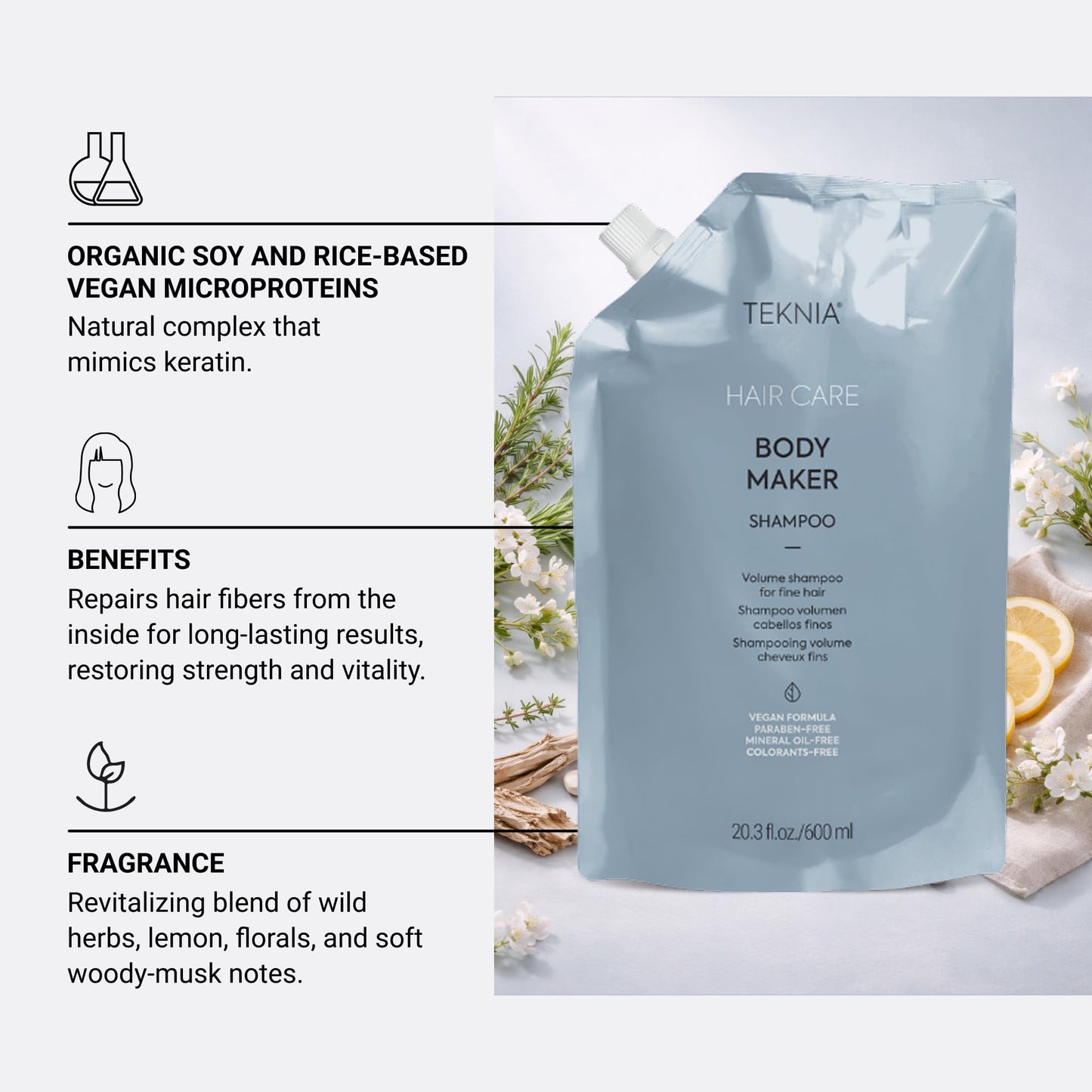 Lakme Teknia Body Maker Refill Shampoo 600ml