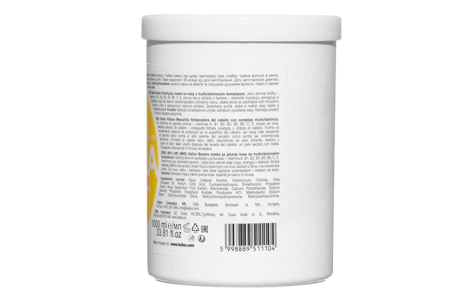 Kallos Banana Fortifying Mask 1000ml