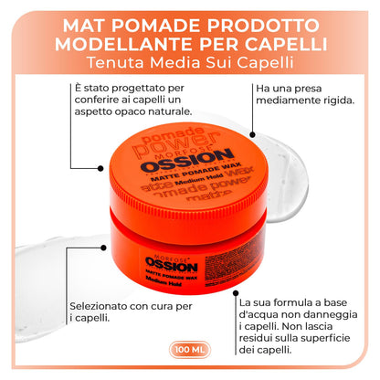 Morfose Ossion Medium Hold Matte Pomade Wax 100ml