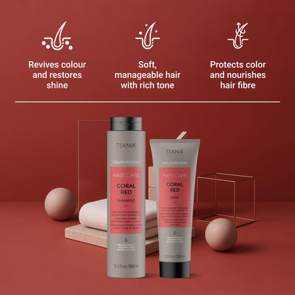 Lakme Teknia Refresh Coral Red Kit 300+250ml