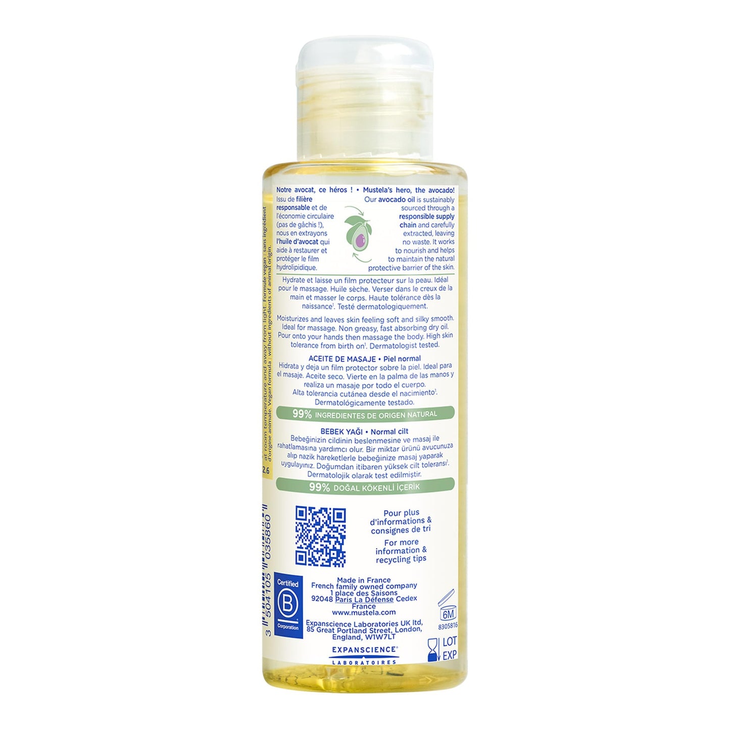 Mustela Massage Baby Oil 100ml