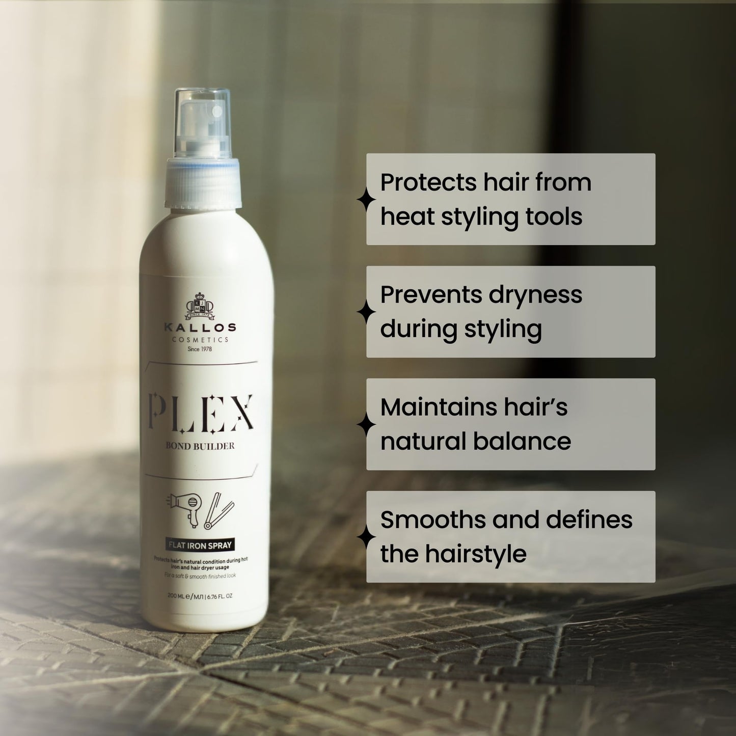 Kallos Plex Bond Builder Flat Iron Spray 200ml