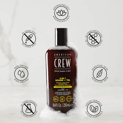 American Crew 3 in 1 Ginger + Tea Gel 450ml
