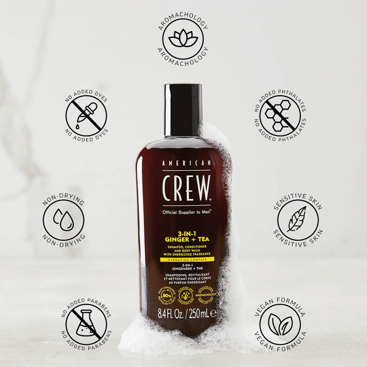 American Crew 3 in 1 Ginger + Tea Gel 1000ml