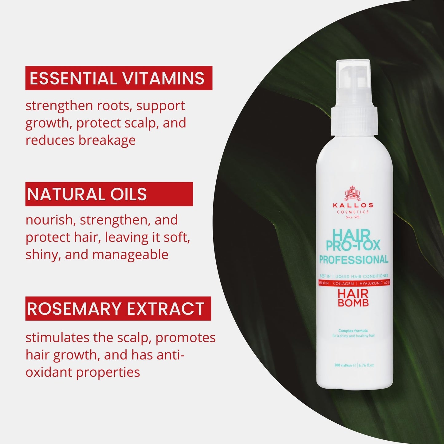 Kallos Hair Pro-Tox Liquid Conditioner 200ml
