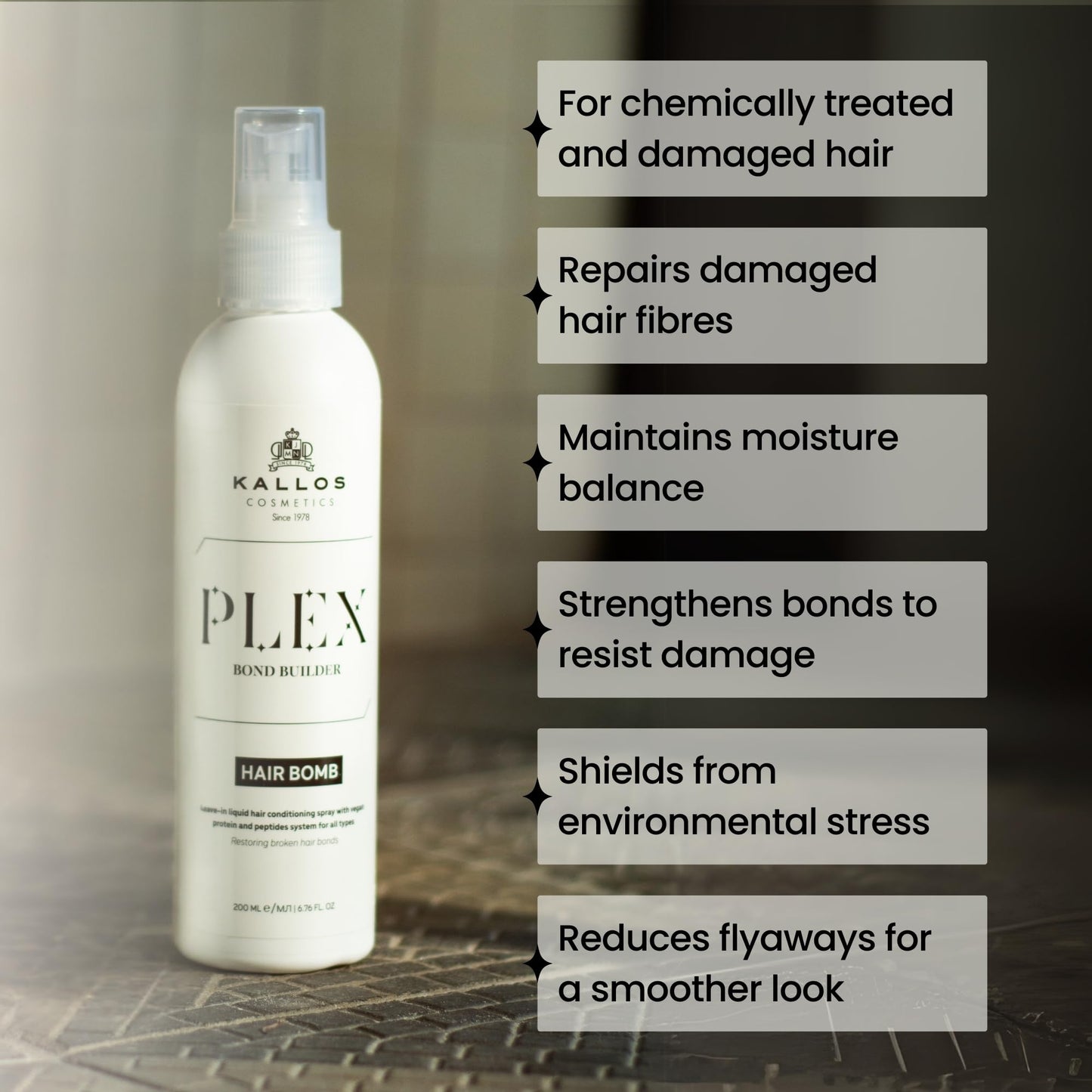 Kallos Plex Bond Builder Hair Bomb Spray 200ml