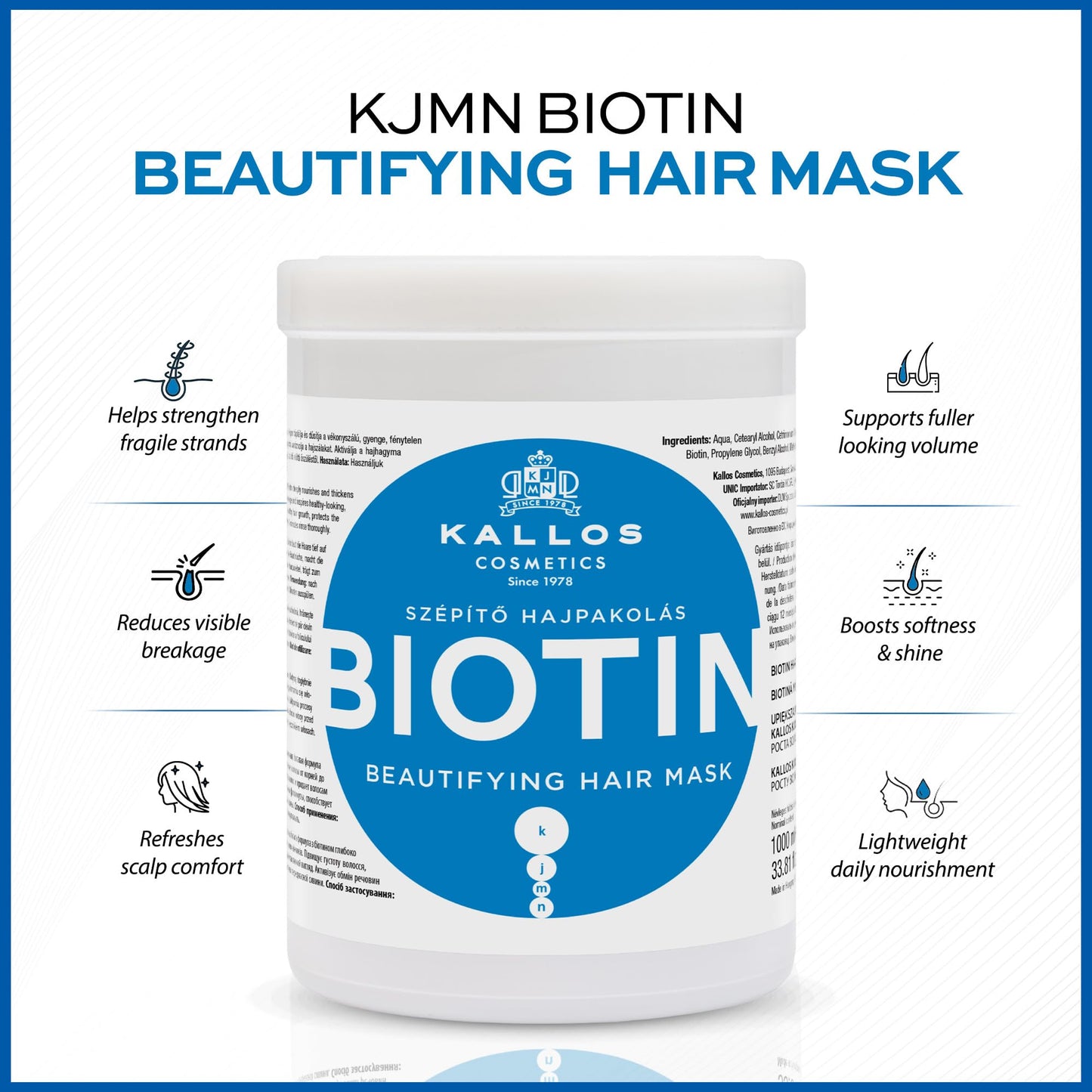 Kallos Biotin Beautifying Mask 1000ml