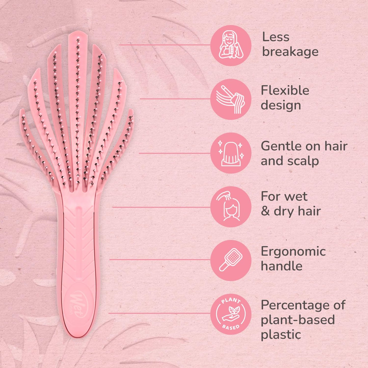 Wet Brush Go Green Curl Detangler Pink