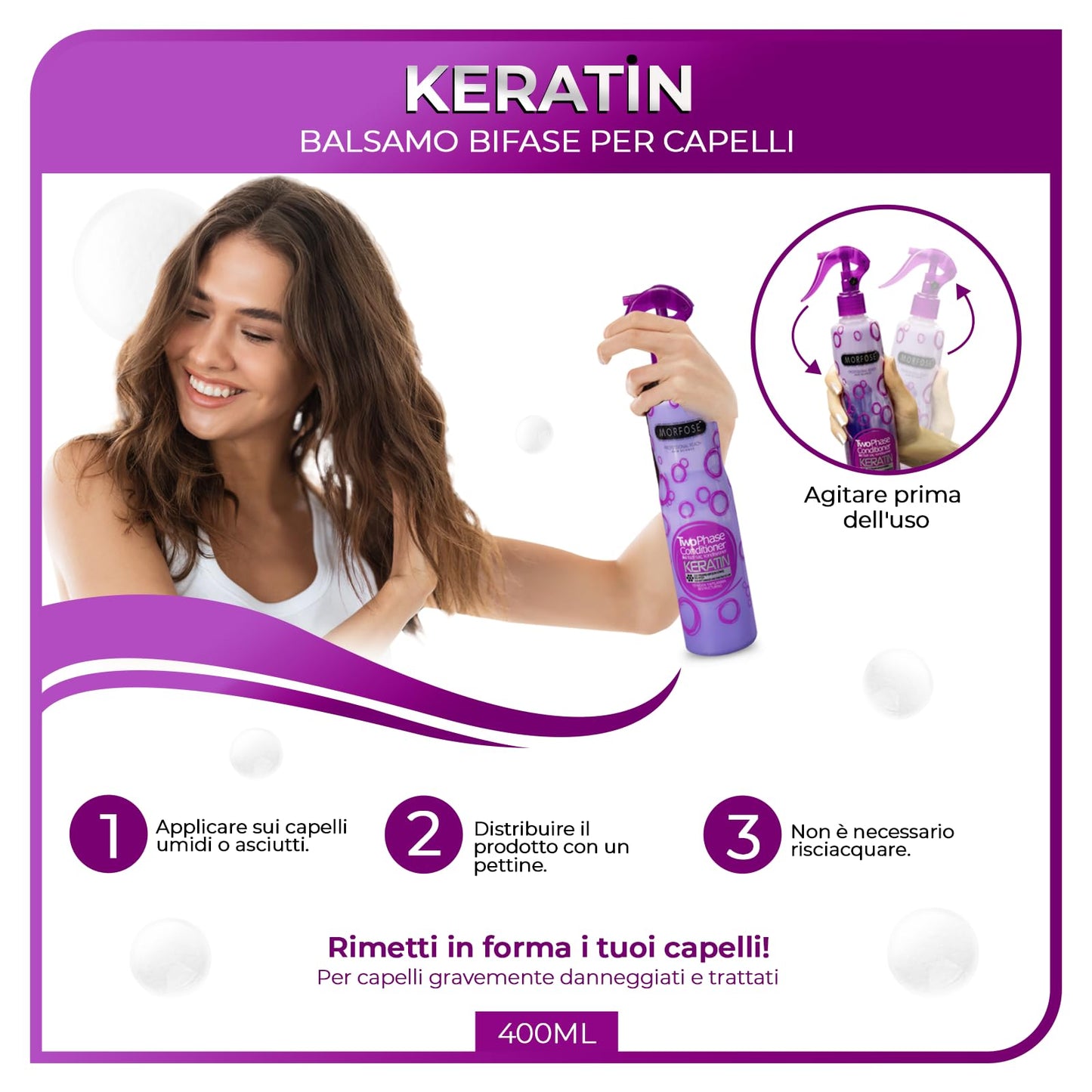 Morfose 2 Phase Keratin Purple Odżywka 400ml