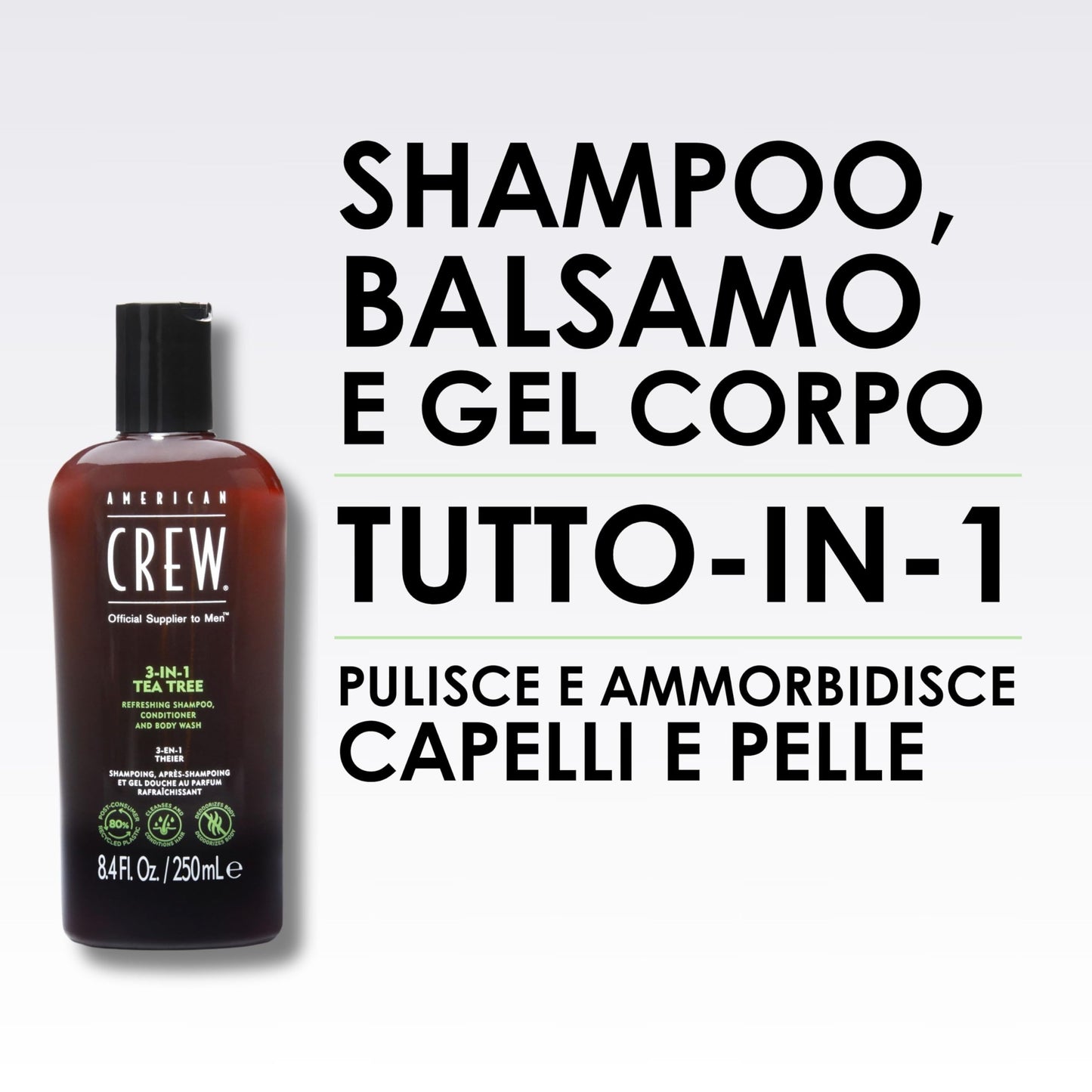 American Crew 3-in-1 Tea Tree Sh.+Cond.+Gel 450ml