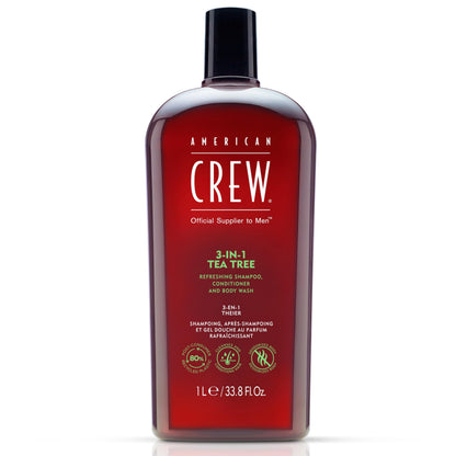 American Crew 3-in-1 Tea Tree Sh.+Cond.+Gel 1000ml