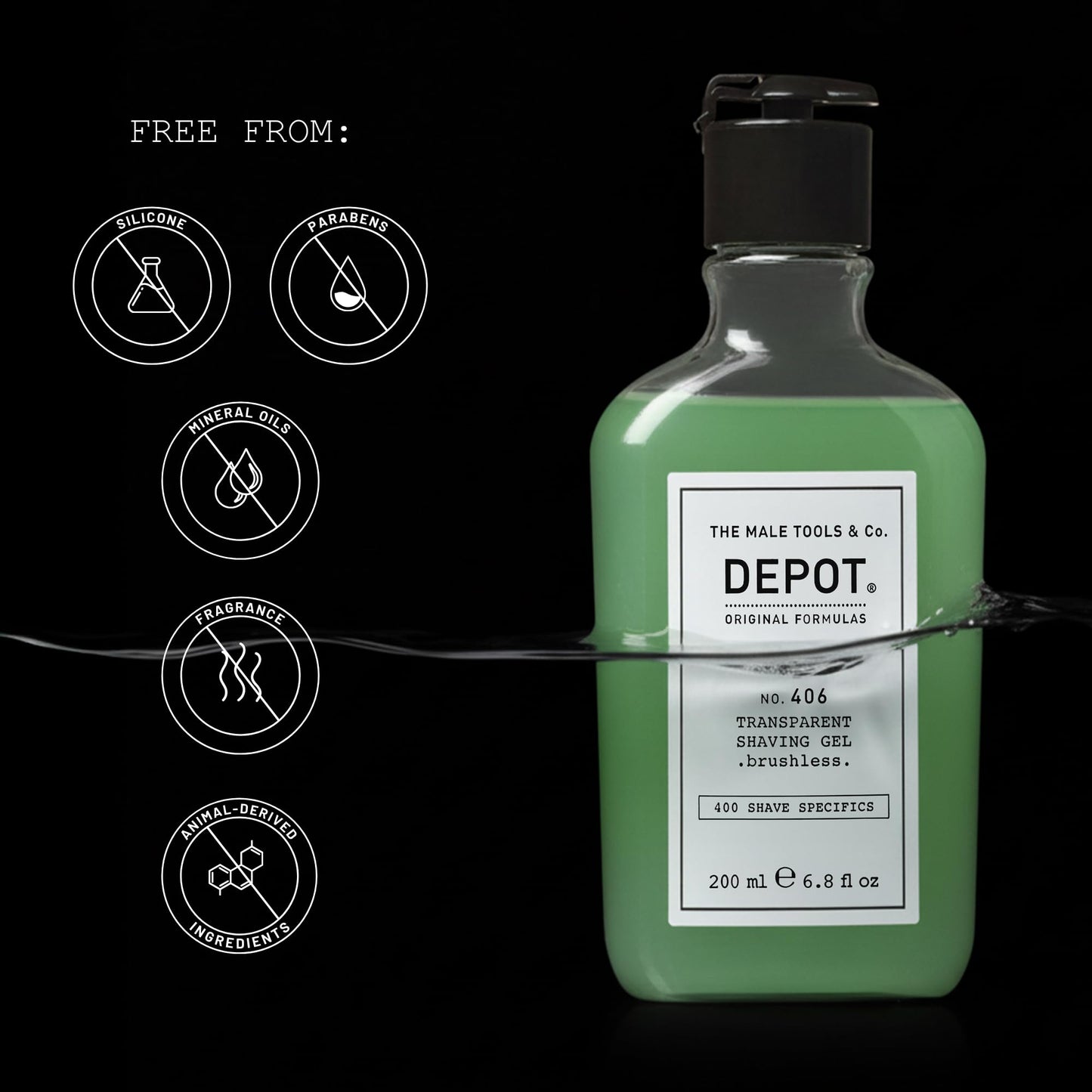 Depot NO. 406 Transparent Shaving Gel 200ml