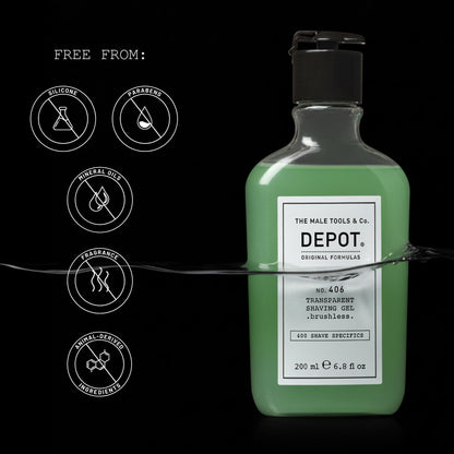 Depot NO. 406 Transparent Shaving Gel 200ml