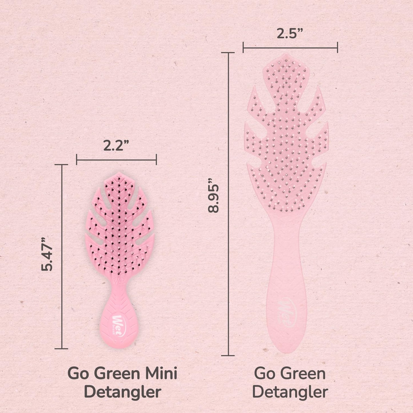 Wet Brush Mini Detangler Go Green - Pink