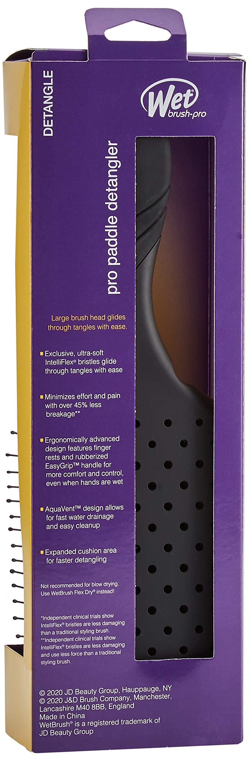 Wet Brush Pro Paddle Detangler Black