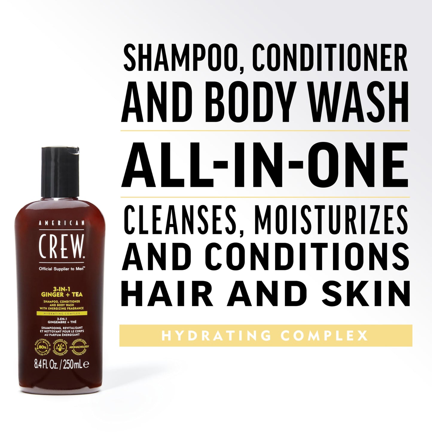 American Crew 3 in 1 Ginger + Tea Gel 1000ml
