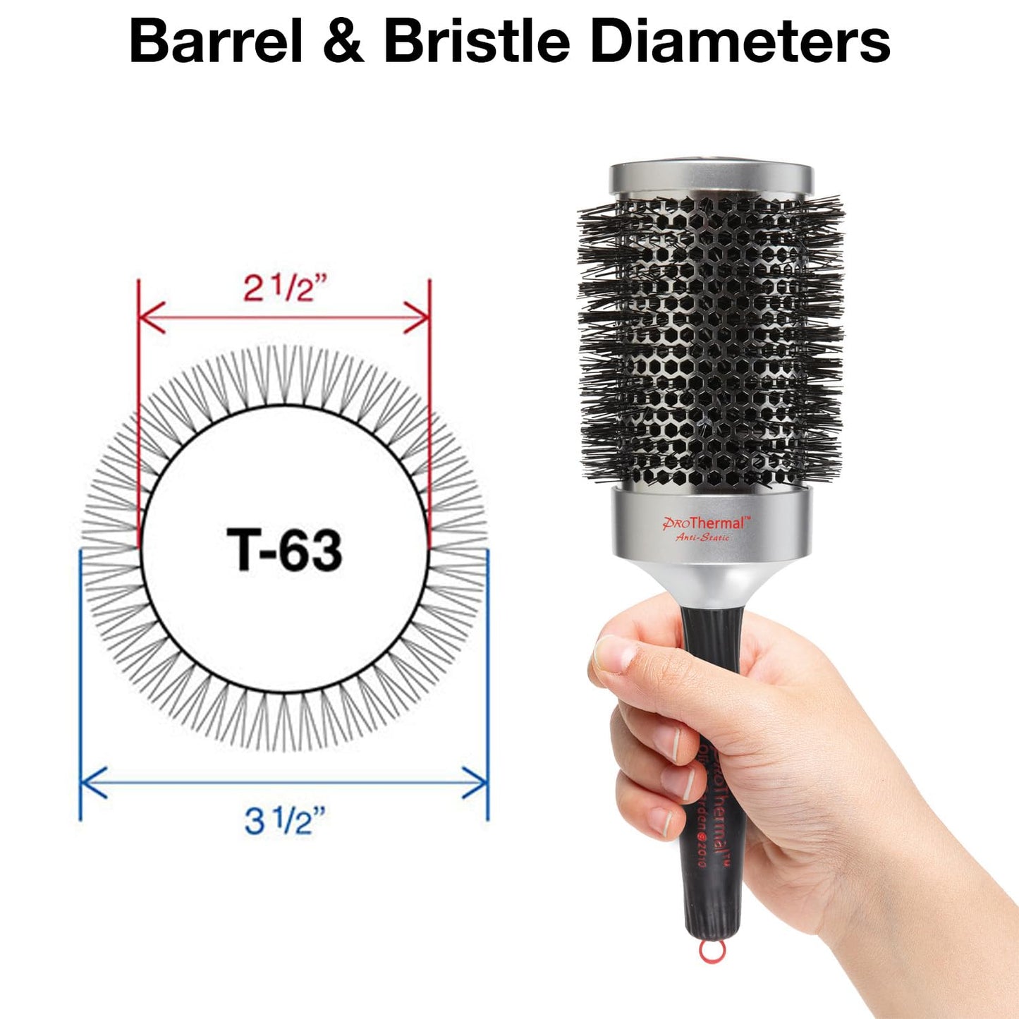 Olivia Garden 39 Pro Thermal Hairbrush T63 BLACK