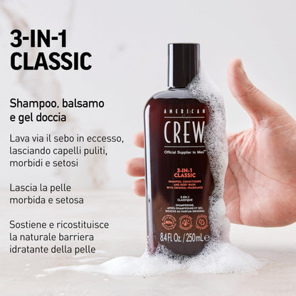American Crew 3-in-1 Sh.+Cond.+Body Wash 450ml