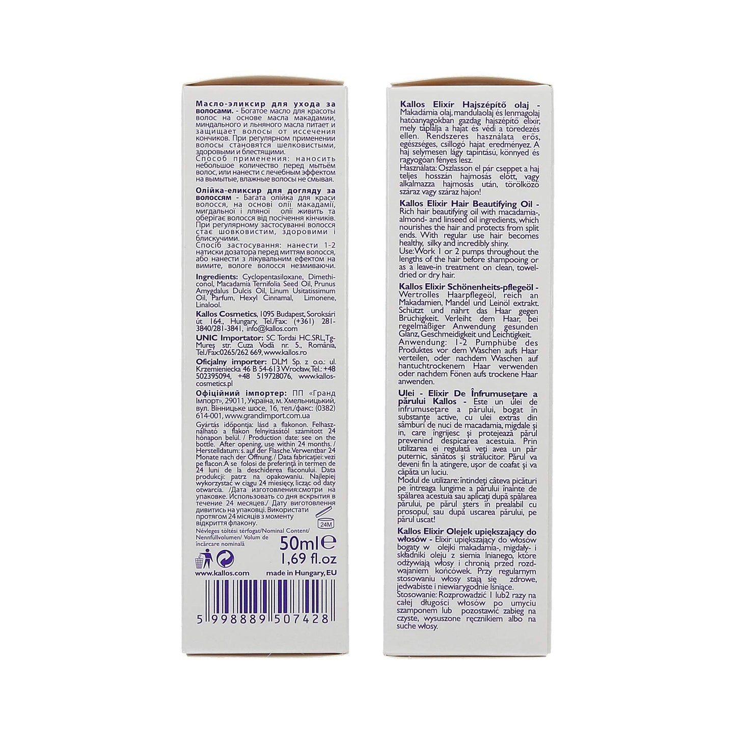 Kallos Elixir Hair Beautifying Oil 50ml