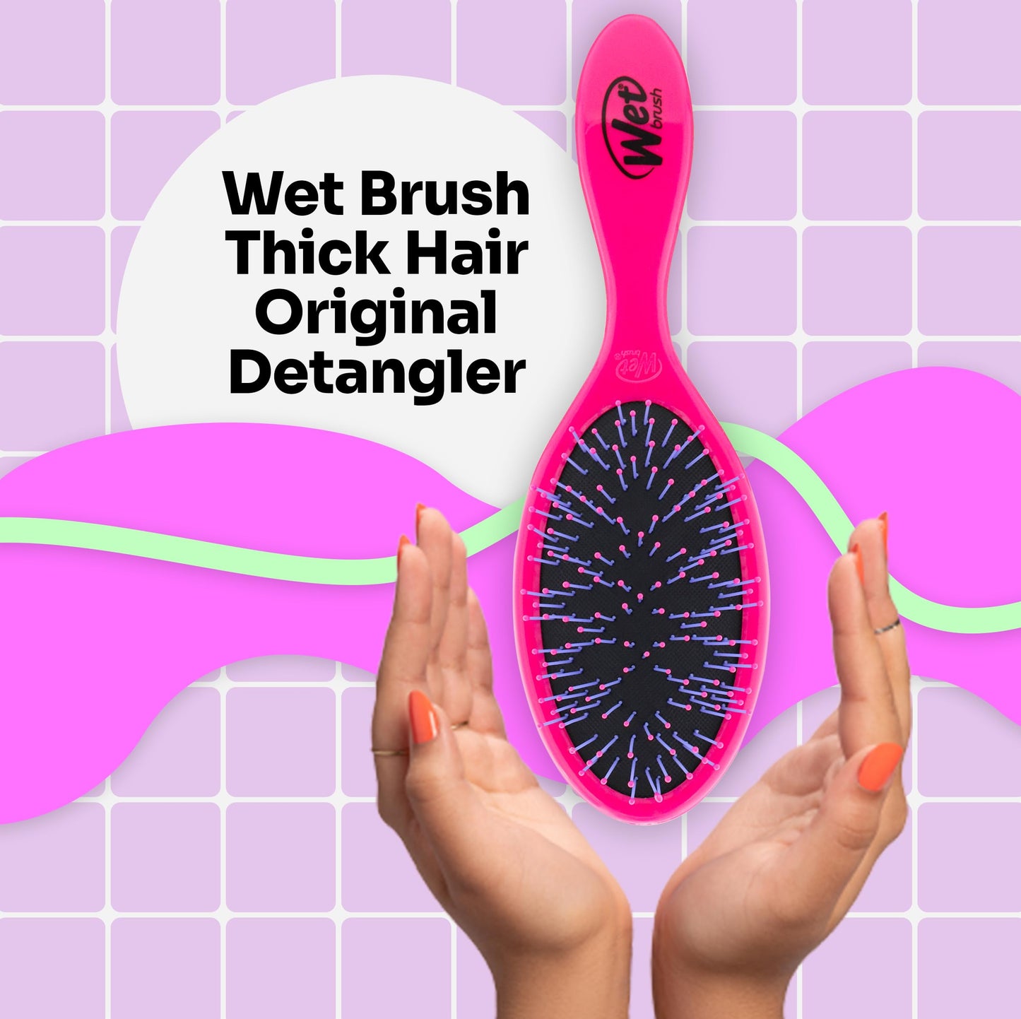 Wet Brush Detangler Thick Hair Pink