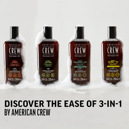 American Crew 3-in-1 Tea Tree Sh.+Cond.+Gel 1000ml