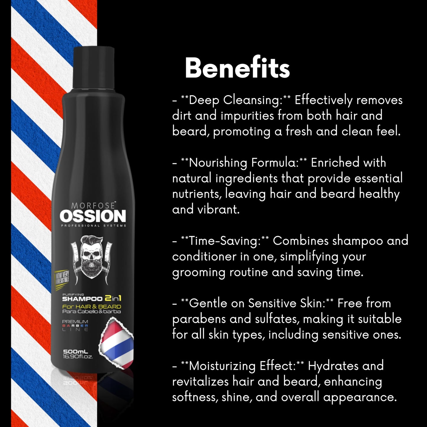 Morfose Ossion PB Puryfying 2 in1 Shampoo 500ml