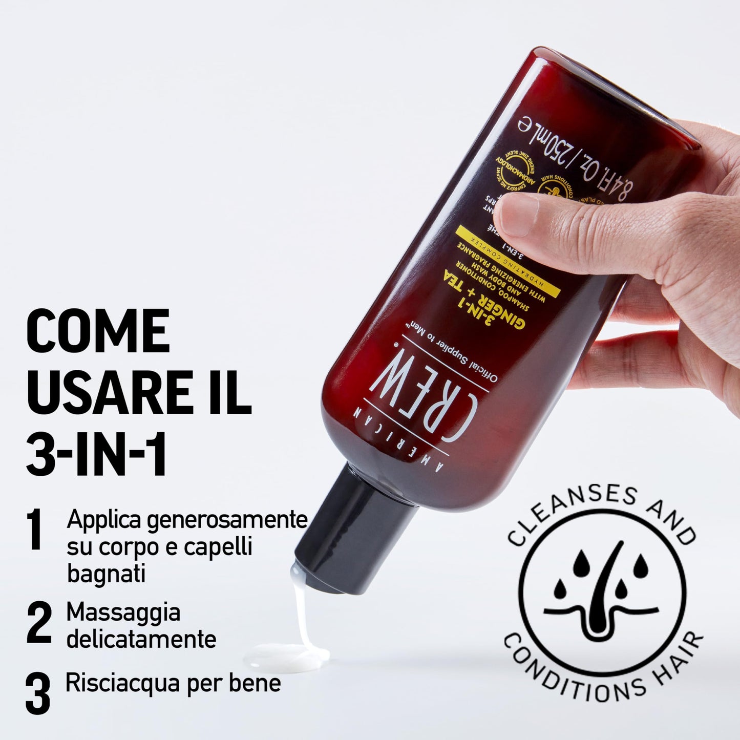American Crew 3 in 1 Ginger + Tea Gel 450ml